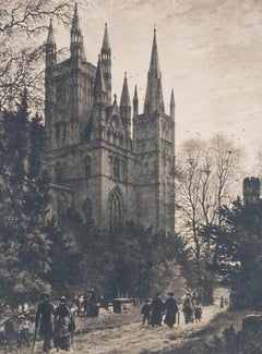 Antique Axel Herman Haig (1835-1921) -Early 20th Century Etching, Peterborough Cathedral