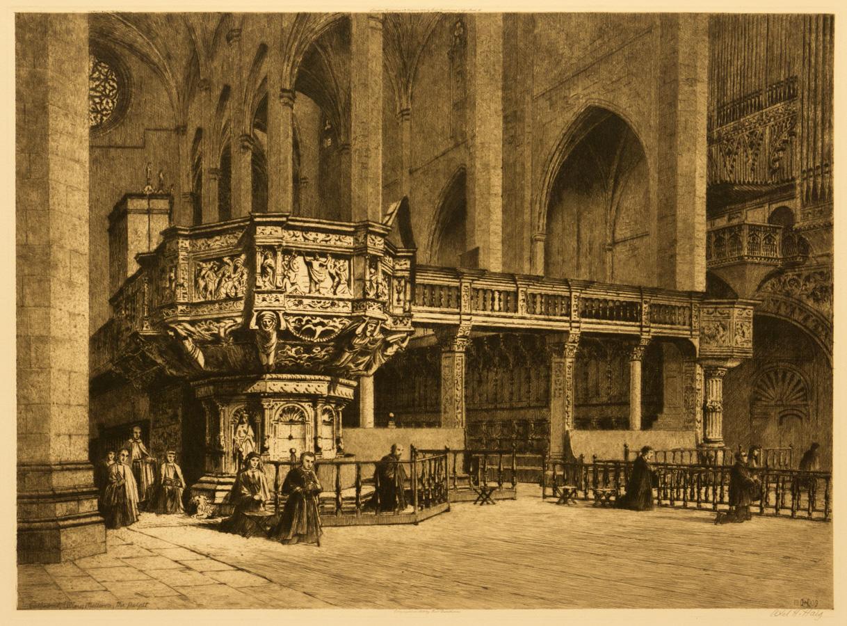 Cathedral, Palma Mallorca, The Pulpit - Print by Axel Herman Haig, R.E.