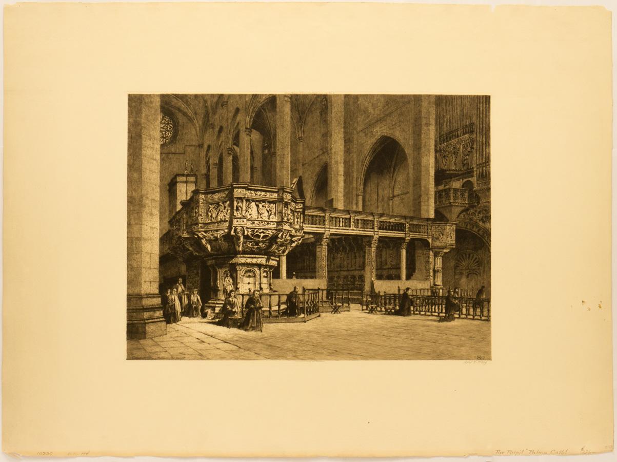 Axel Herman Haig, R.E. Portrait Print - Cathedral, Palma Mallorca, The Pulpit