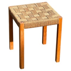 Axel Larsson 1930's Swedish birch and rope stool h42cm x 35x35 cm art deco