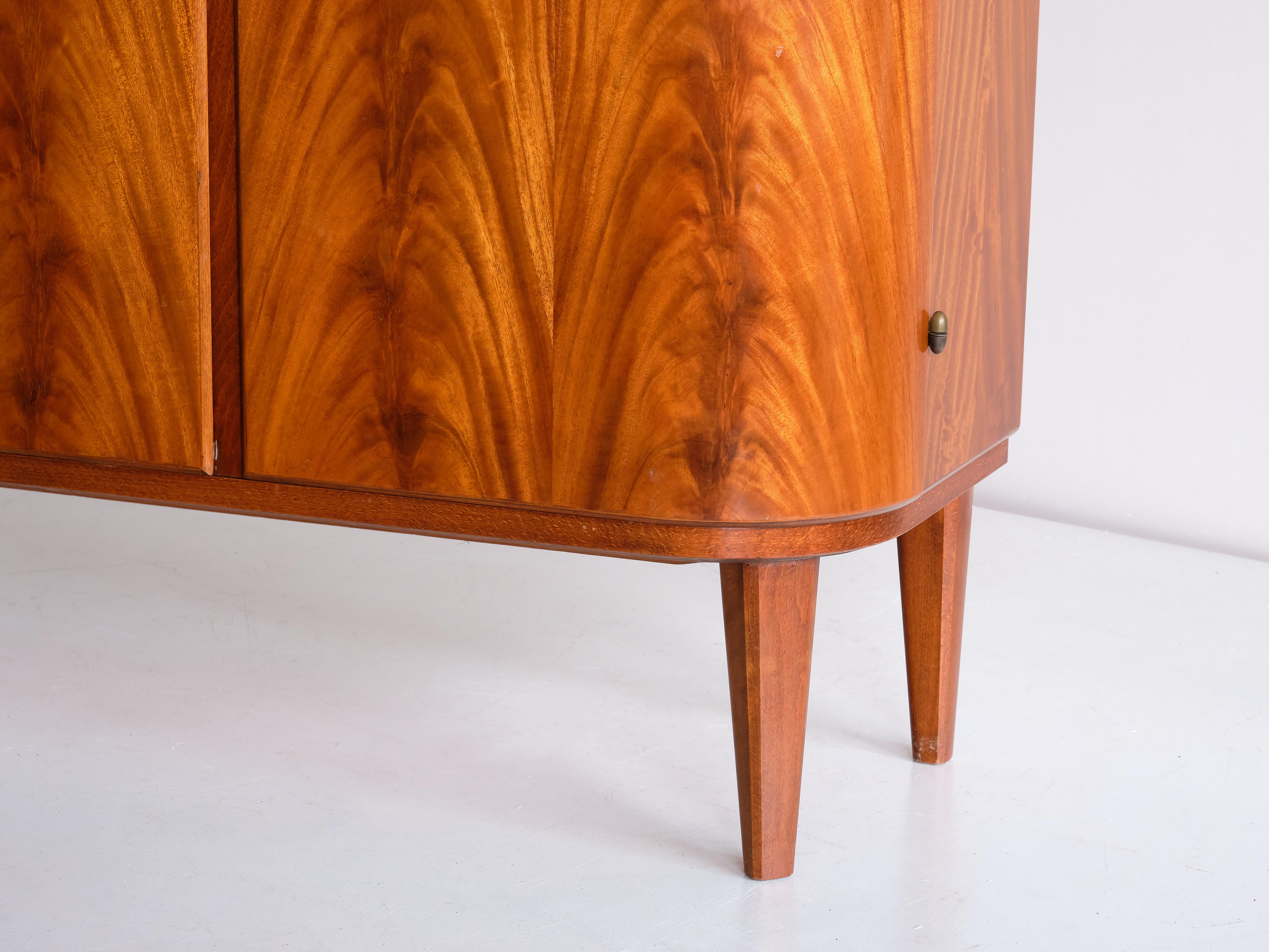 Mid-20th Century Axel Larsson Cabinet in Pyramid Mahogany, SMF Bodafors, Sweden, 1940s