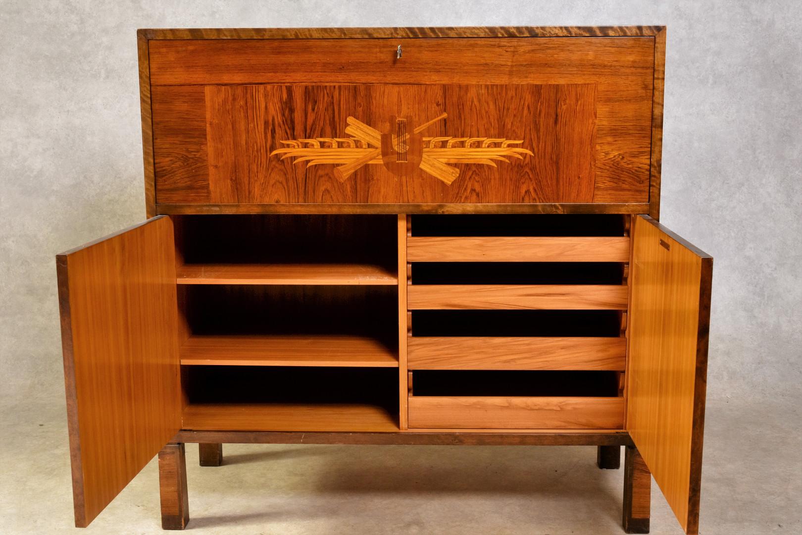 Mid-Century Modern Axel Larsson Designed Bodafors Desk Cabinet Stunning For Sale