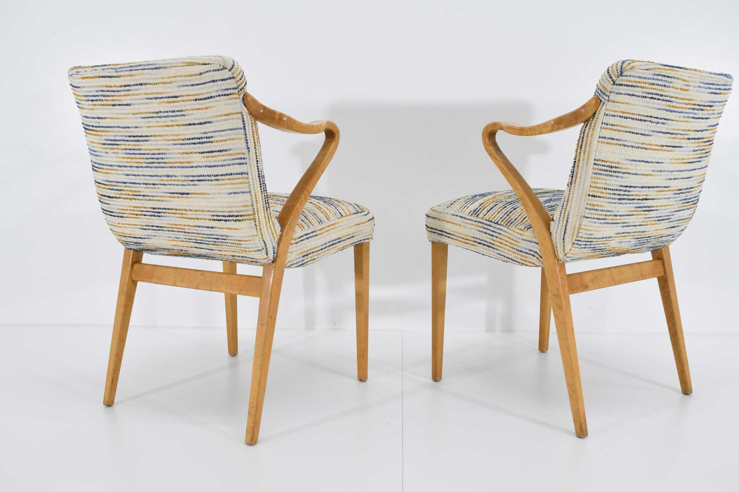 20th Century Axel Larsson for Bodafors Armchairs, 1936 in Blue/Gold Upholstery