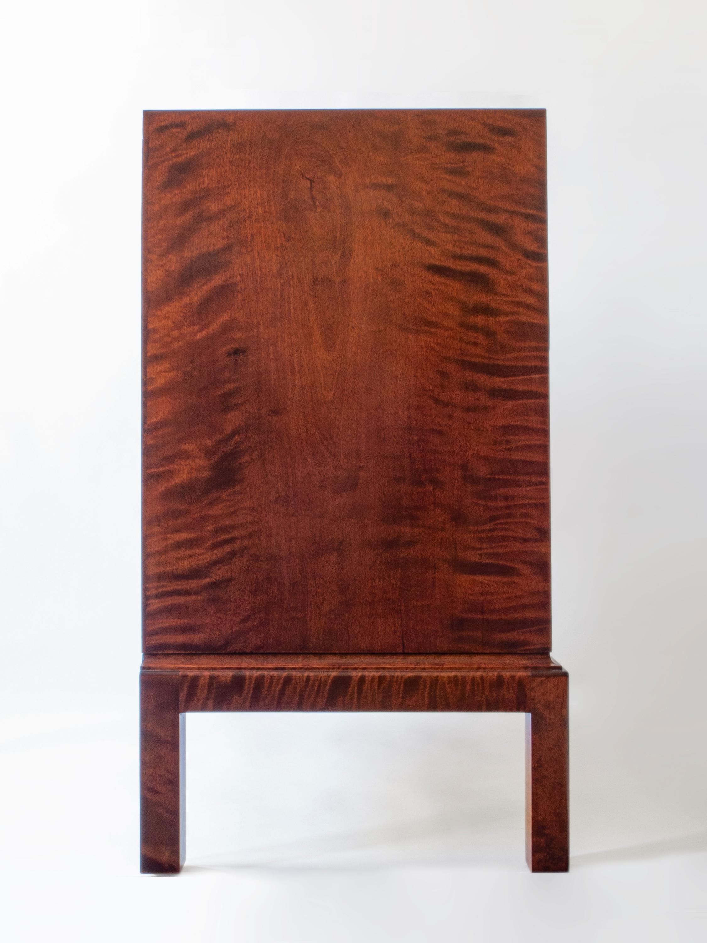 Modern Axel Larsson for SMF, a Large and Rare Swedish Functionalist Flame Birch Commode