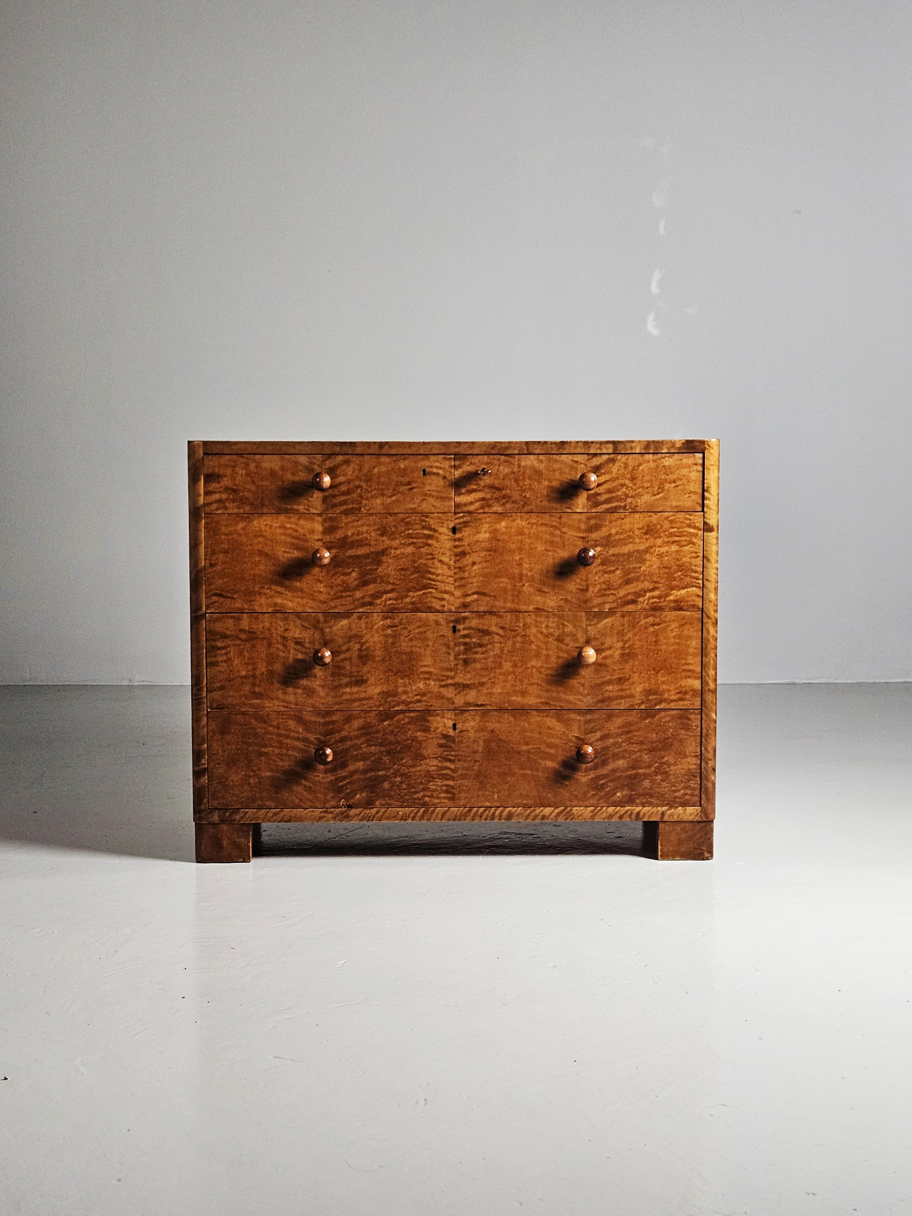 Scandinavian Modern Axel Larsson functionalist chest of drawers, Bodafors, Sweden, 1930s