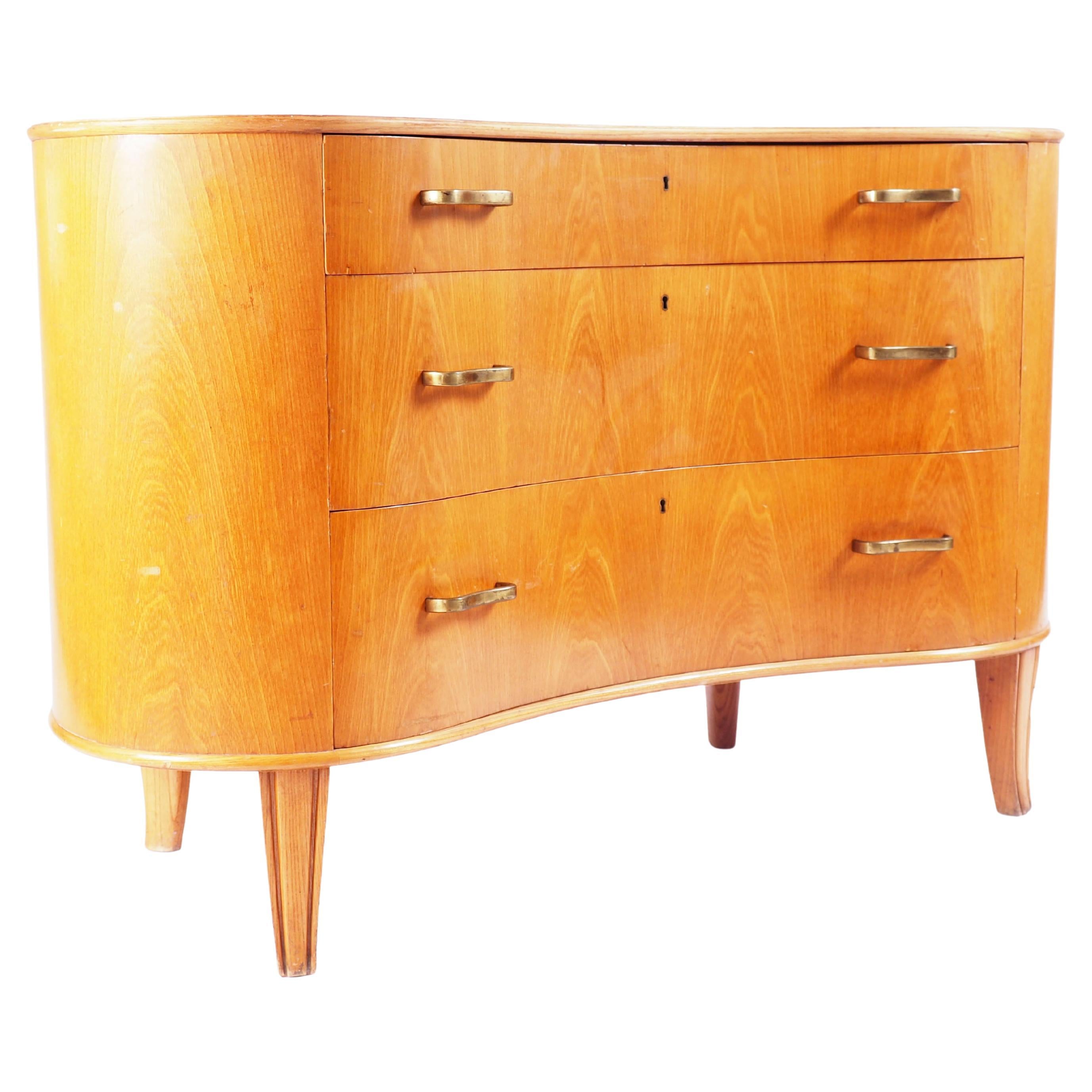 Axel Larsson Kidney Shaped Chest of Drawers Made by Bodafors, Sweden