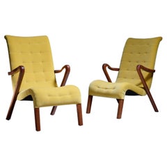 Axel Larsson Pair of Lounge Chairs, Sweden, 1940s