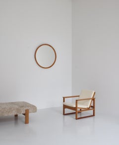 Axel Larsson Round Mirror in Flame Birch for Svenska Möbelfabriken, 1930s
