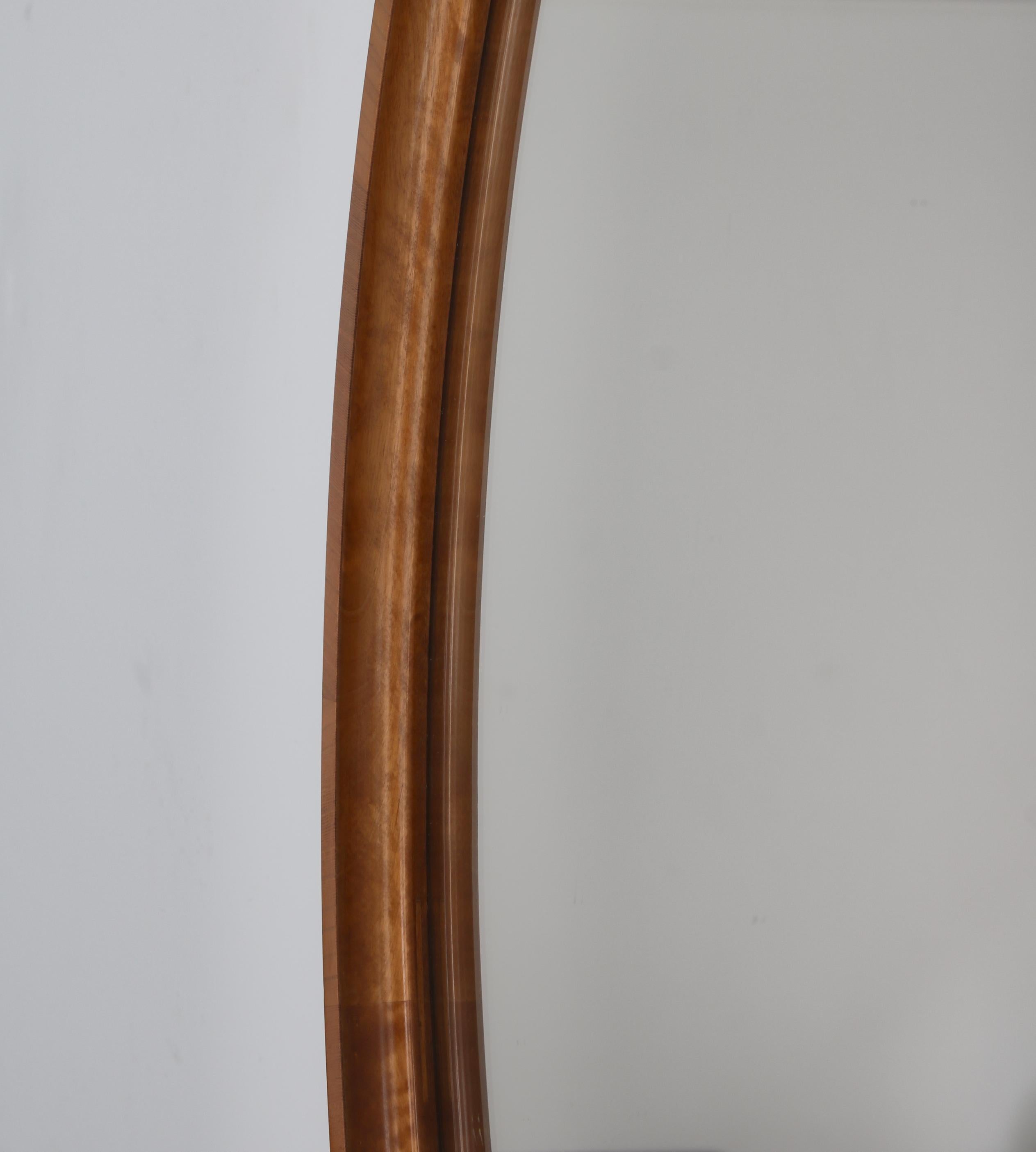 Axel Larsson Round Mirror in Flame Birch for Svenska Möbelfabriken, 1930s For Sale 2
