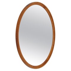 Axel Larsson Round Mirror in Flame Birch for Svenska Möbelfabriken, 1930s