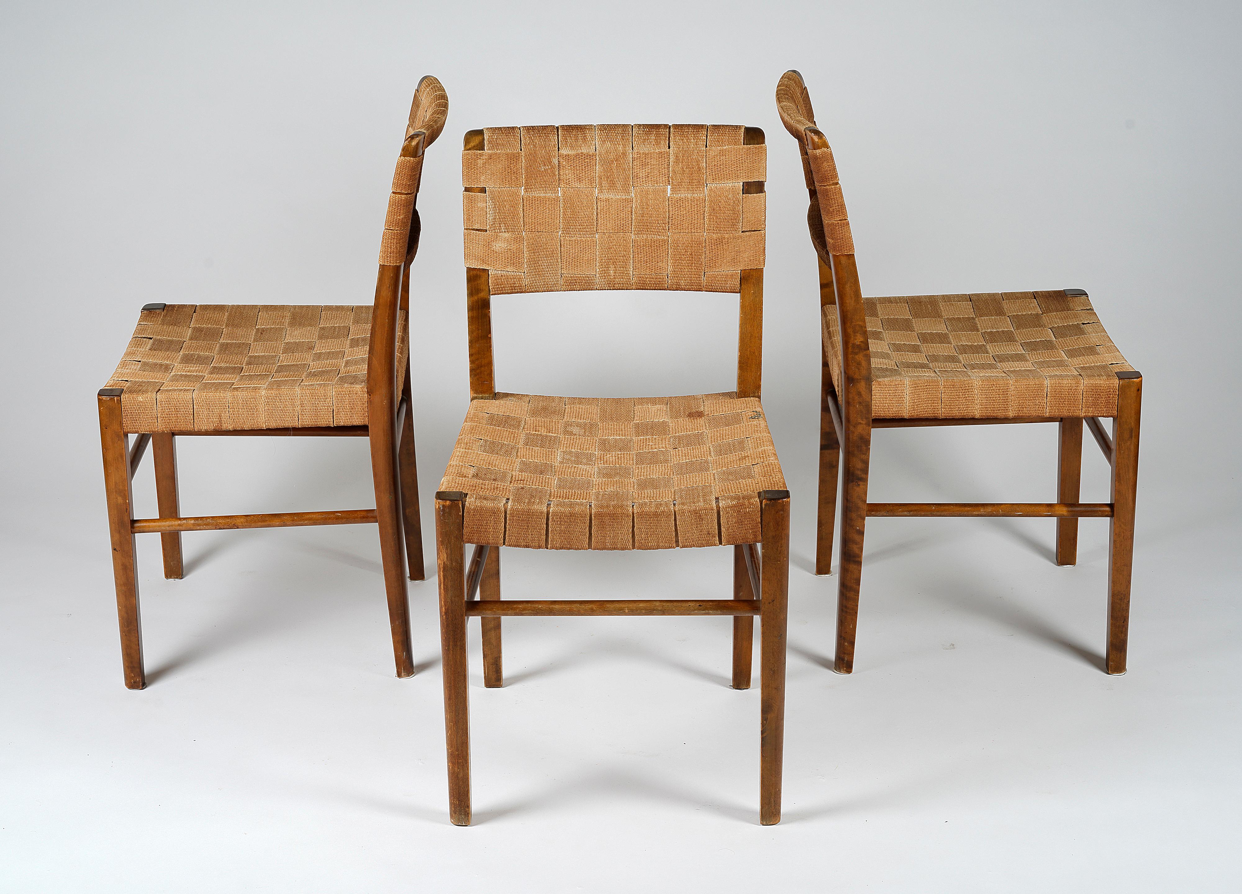 Svedese Axel Larsson, set di tre sedie, modello 905, anni '30 in vendita