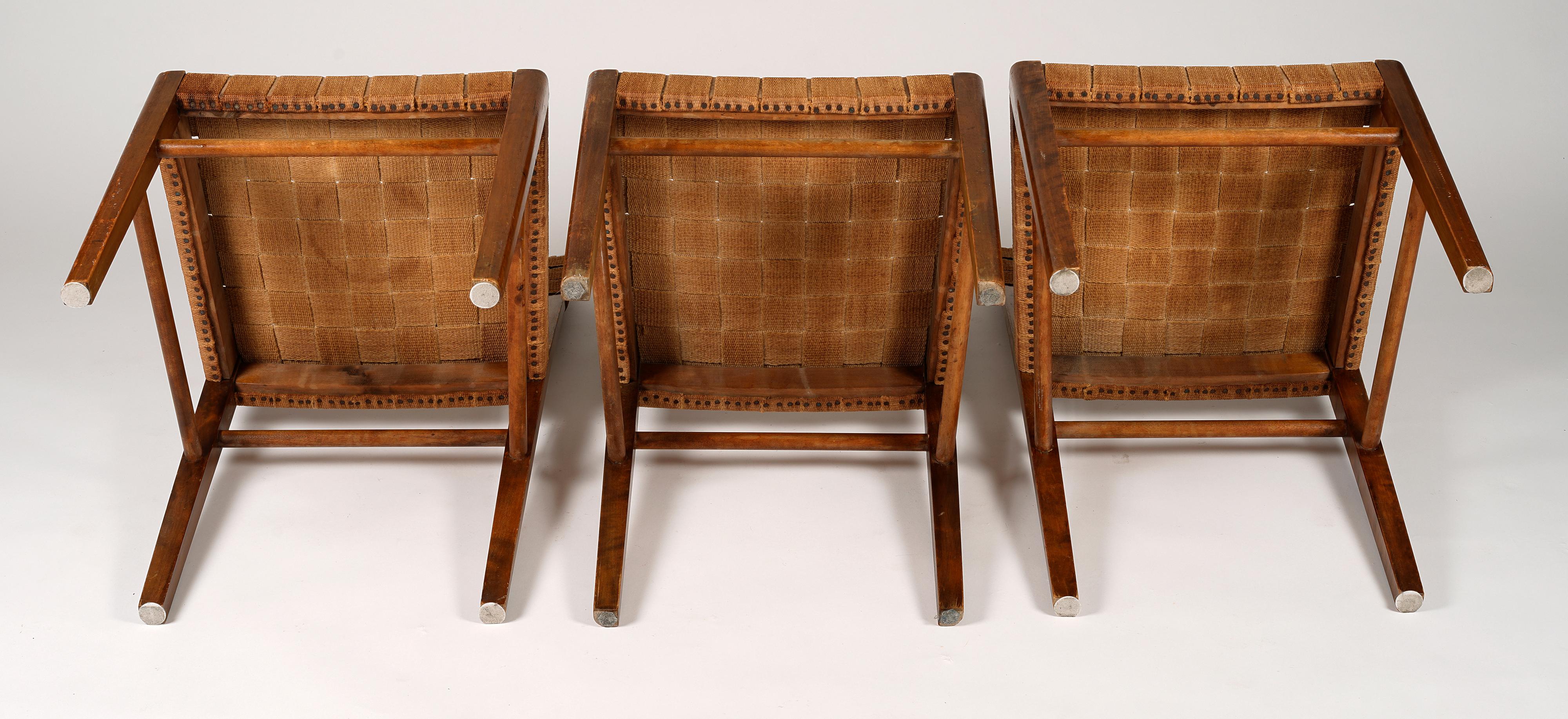 Axel Larsson, set di tre sedie, modello 905, anni '30 In condizioni discrete in vendita a Påarp, SE