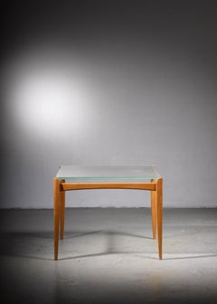 Axel Larsson Table with Glass Top, Bodafors, Sweden, 1930s