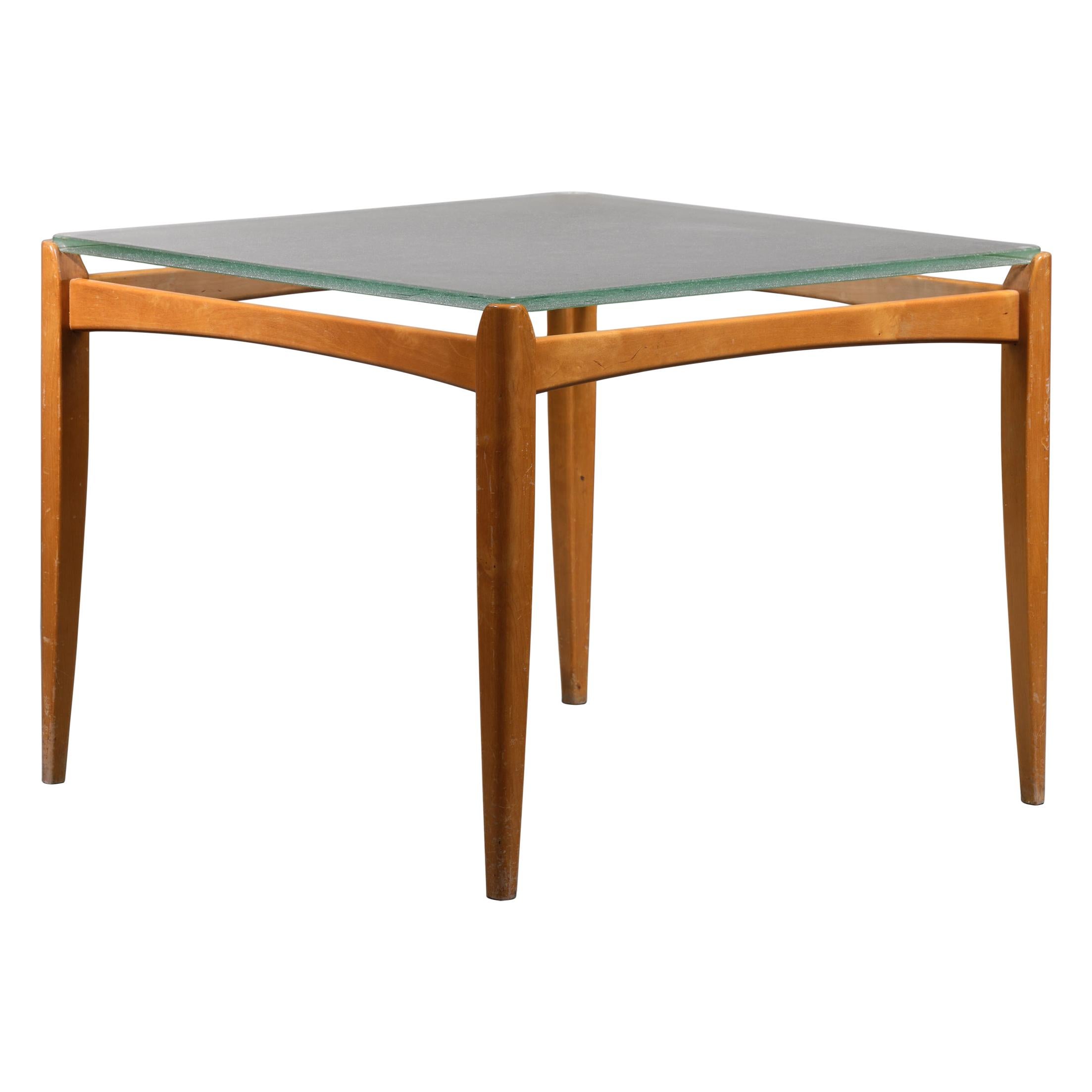 Axel Larsson Table with Glass Top, Bodafors, Sweden, 1930s For Sale