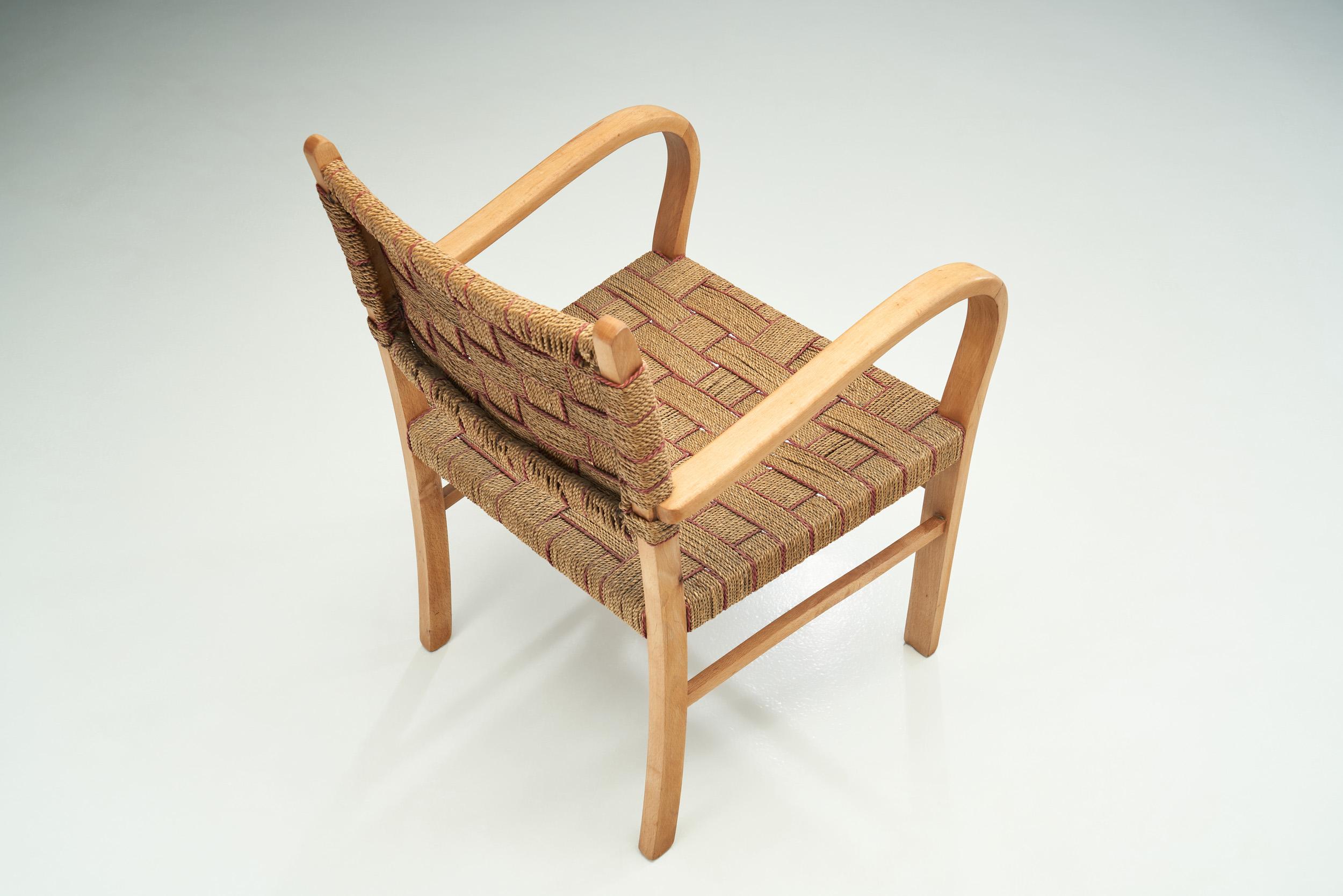 Axel Larsson Twisted Cord Armchair for SMF Bodafors, Sweden 1930s 4