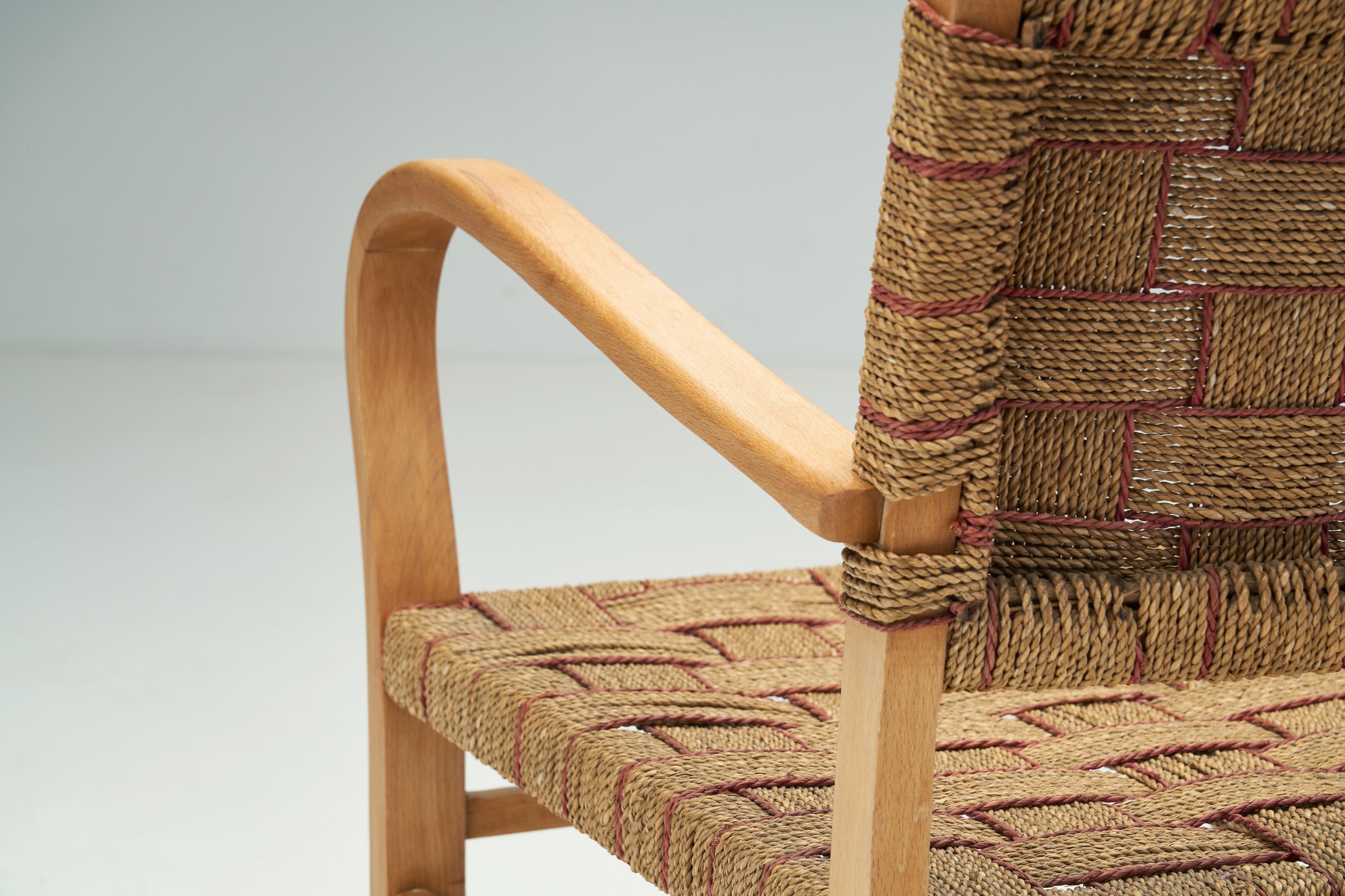 Axel Larsson Twisted Cord Armchair for SMF Bodafors, Sweden 1930s 7
