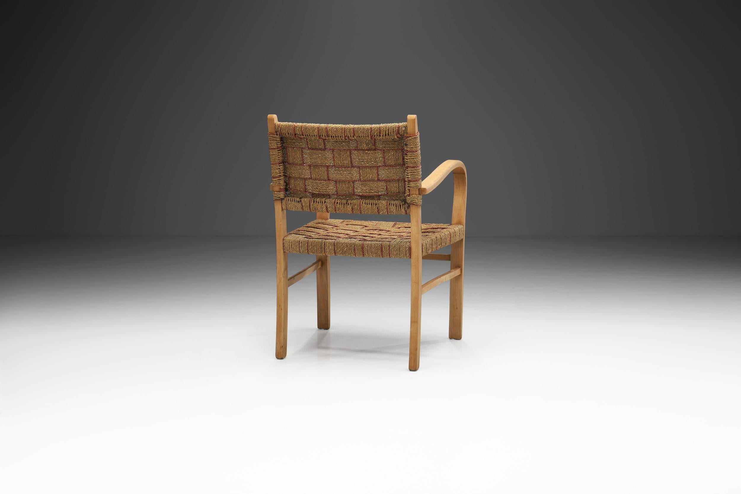 Swedish Axel Larsson Twisted Cord Armchair for SMF Bodafors, Sweden 1930s