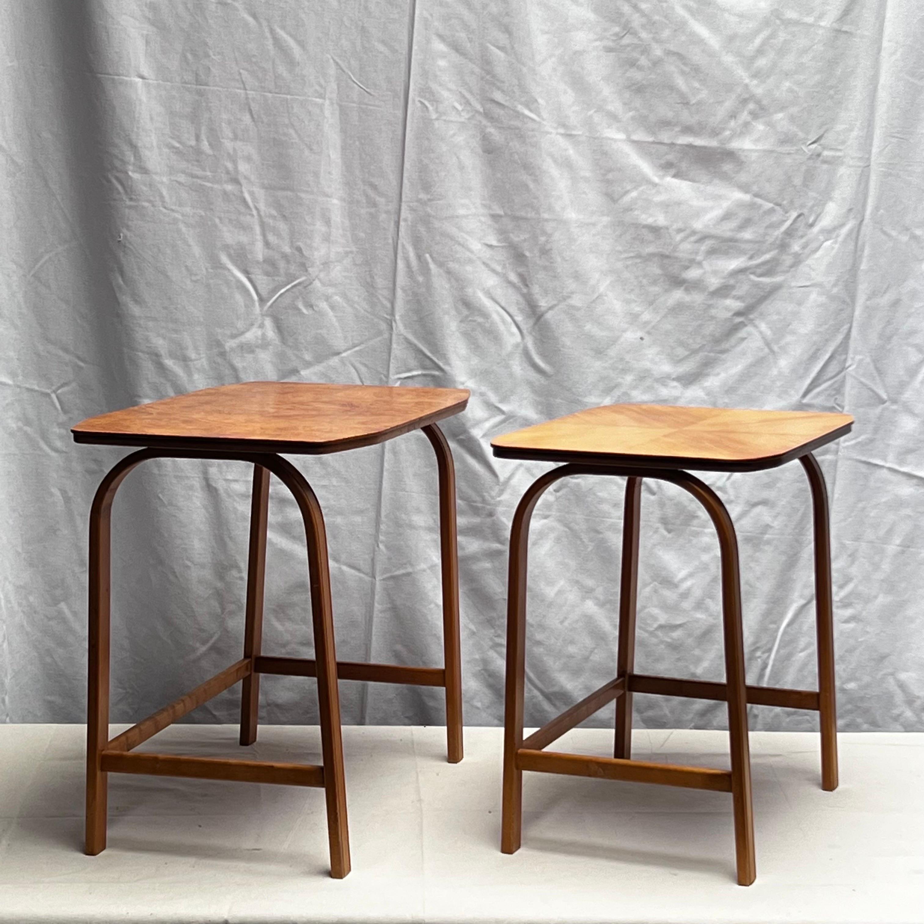Scandinavian Modern Axel Larsson two nesting tables for Bodafors 1930's All Original Decorative  For Sale