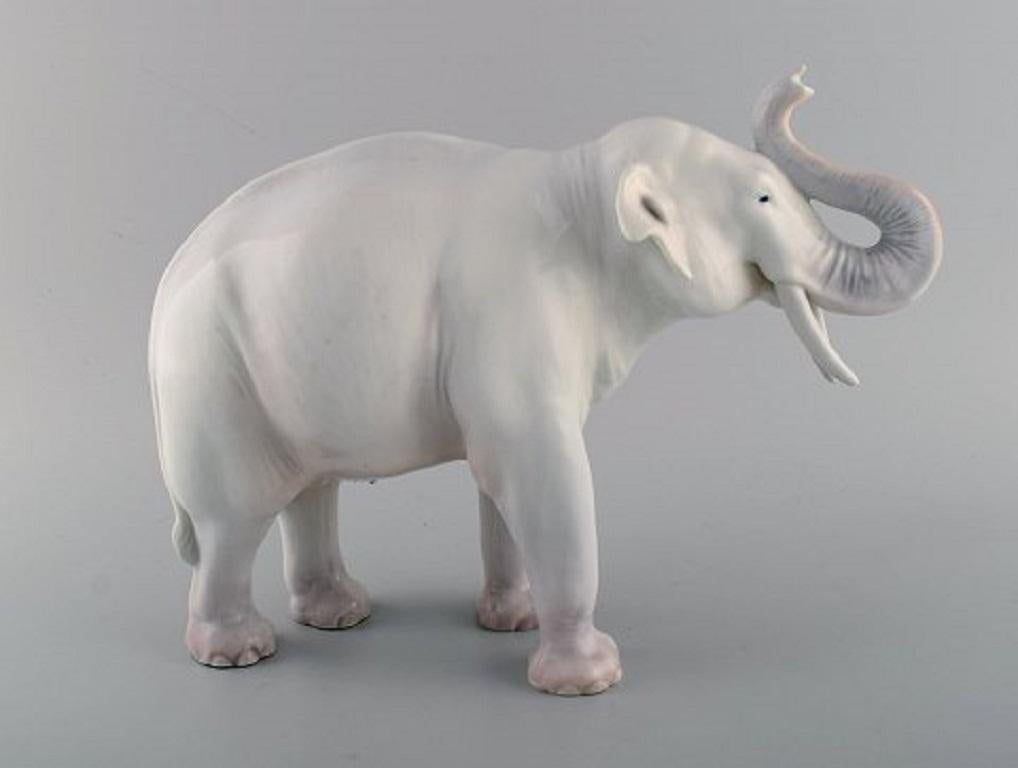 Danish Axel Locher for Royal Copenhagen, Large and Rare Porcelain Figure, Elephant For Sale