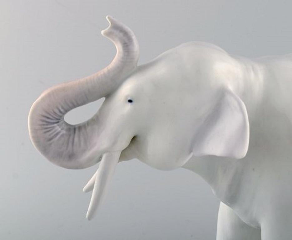 Axel Locher for Royal Copenhagen, Large and Rare Porcelain Figure, Elephant For Sale 1