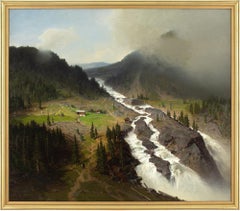 Axel Nordgren, Alpine Landscape With Waterfall