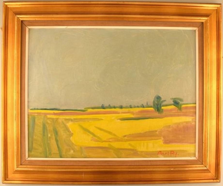 Axel P. Jensen (1885-1975). Landscape. Oil on canvas.
In very good condition.
Signed.
The canvas measures: 69 x 49 cm.
The frame measures: 10.5 cm.

