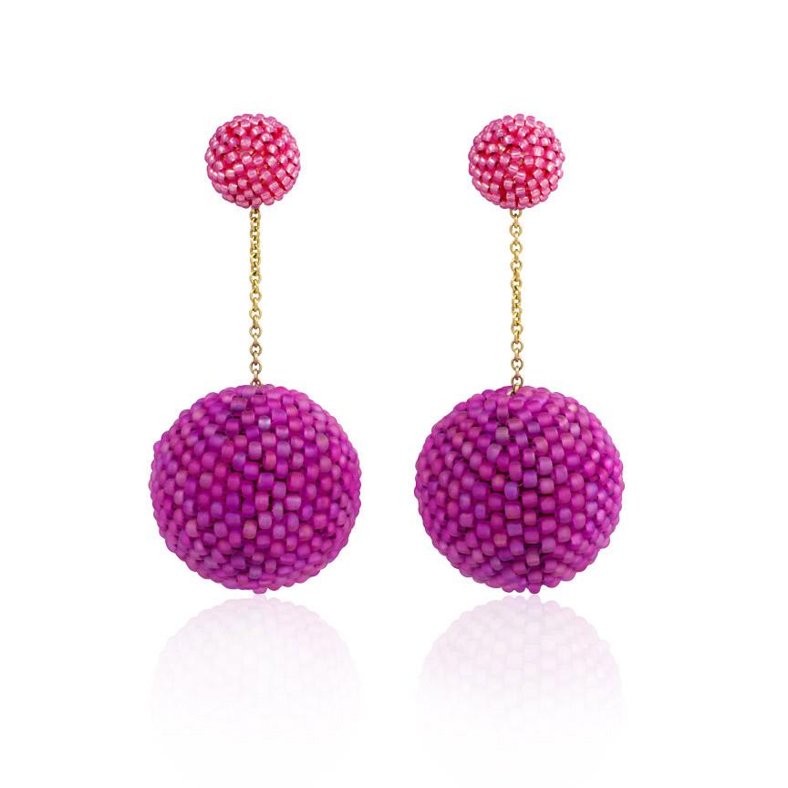 ball design gold earrings