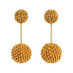 Axel Russmeyer Boucles d'oreilles boules en perles avec chaînes dorées, voir autres couleurs/styles