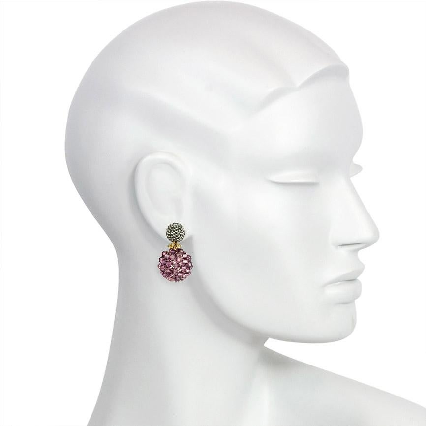 Axel Russmeyer Glass and Peridot Crystal Ball Earrings; See Other Colors, Sizes In New Condition For Sale In New York, NY