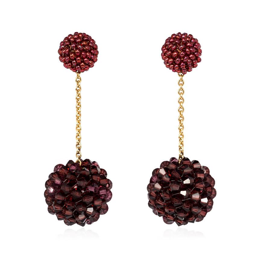 gold earrings ball design