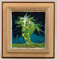 Axel Salto, Mythical beast, lithograph, "Helhesten" 1942