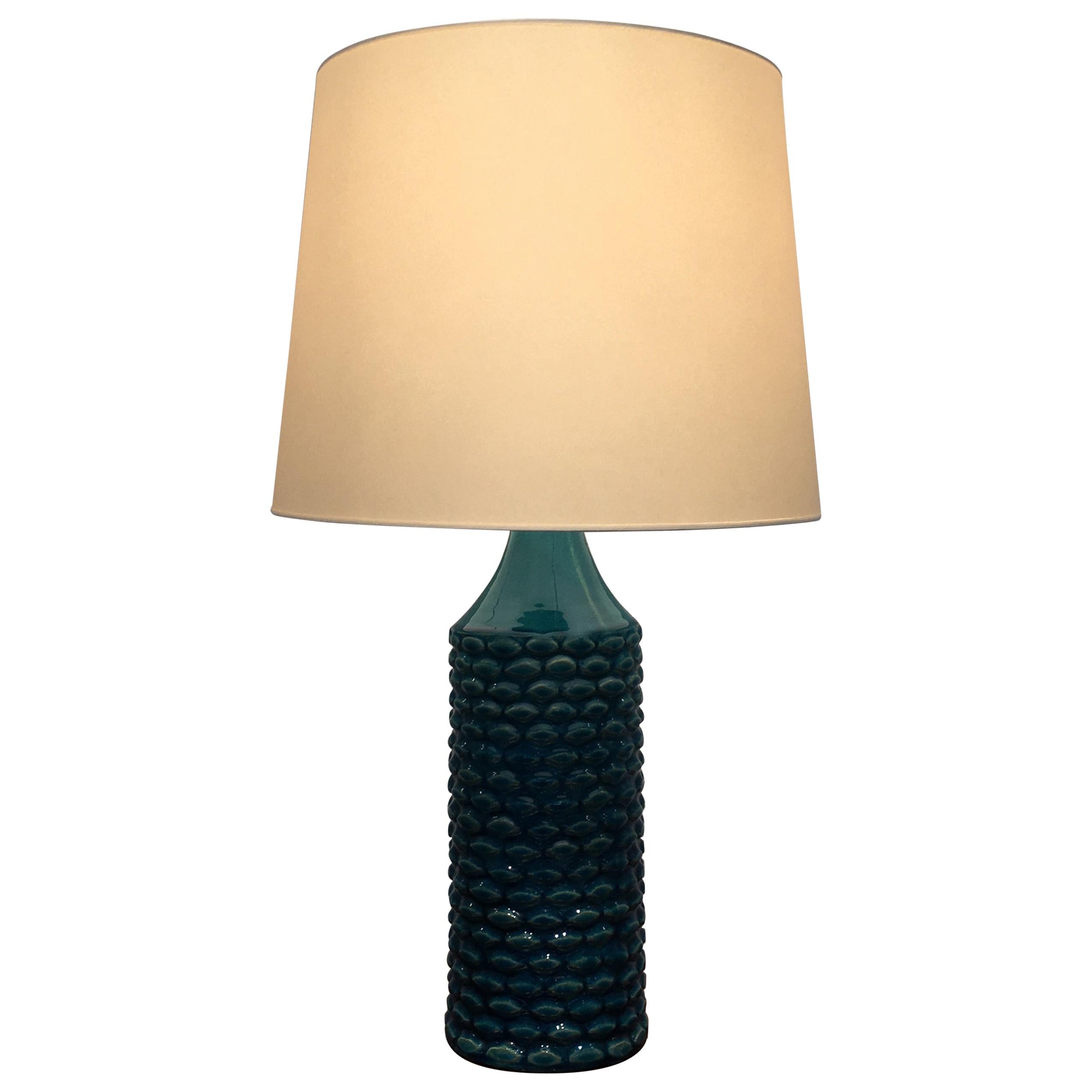 Axel Salto, a Royal Copenhagen Stoneware Table Lamp in Celadon Bllue, circa 1969 For Sale