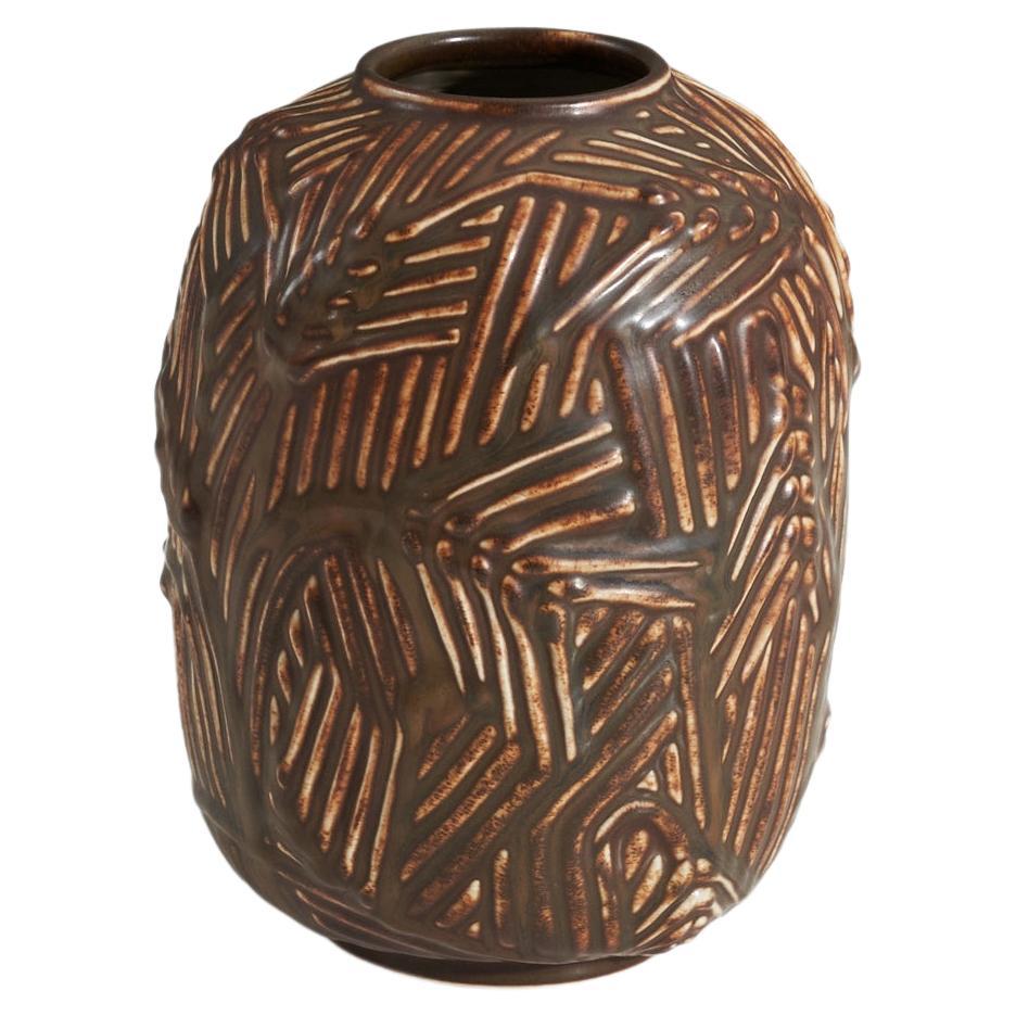 Axel Salto 'Attributed', Vase, Stoneware, Denmark, Bing & Grøndahl, 1940s For Sale