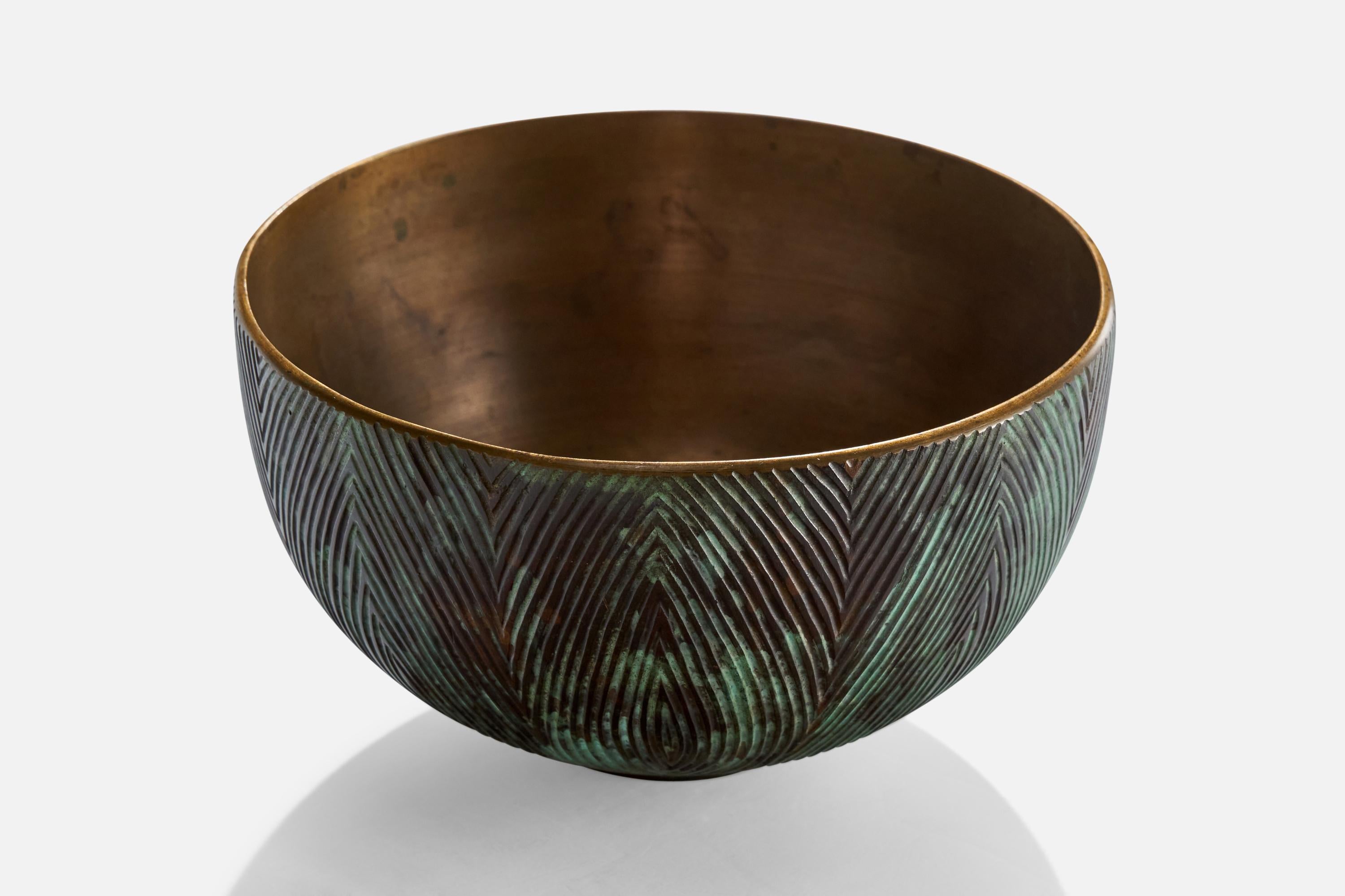Scandinavian Modern Axel Salto, Bowl, Bronze, Denmark, 1950
