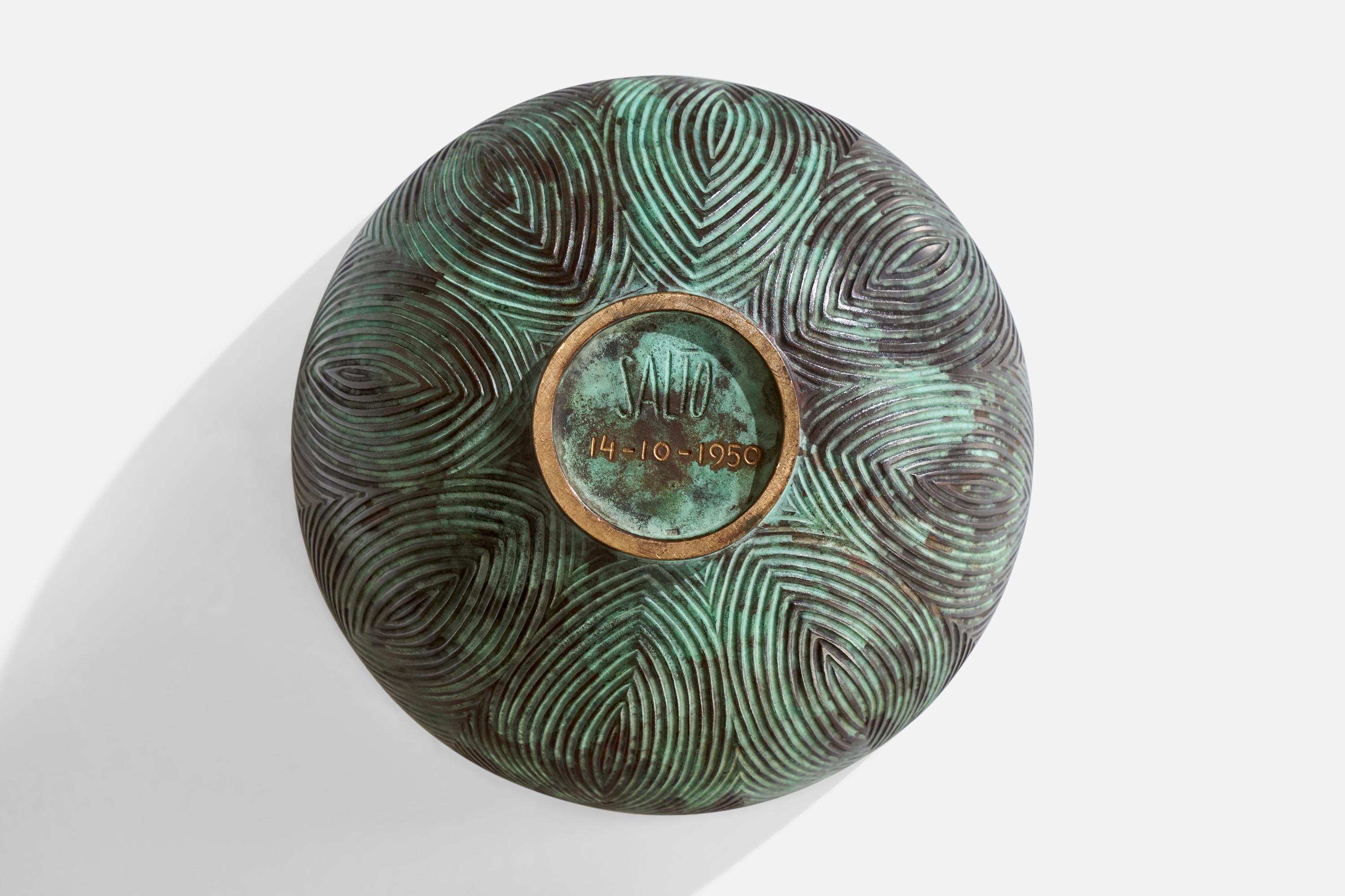 Axel Salto, Bowl, Bronze, Denmark, 1950 1