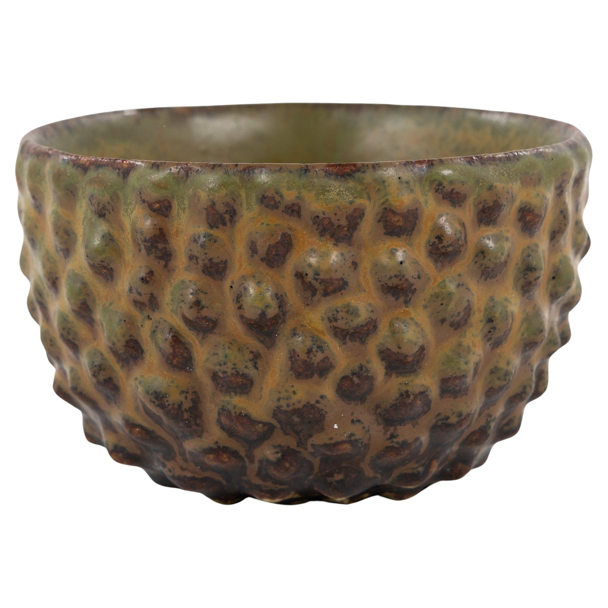 Glazed stoneware bowl by Axel Salto For Sale