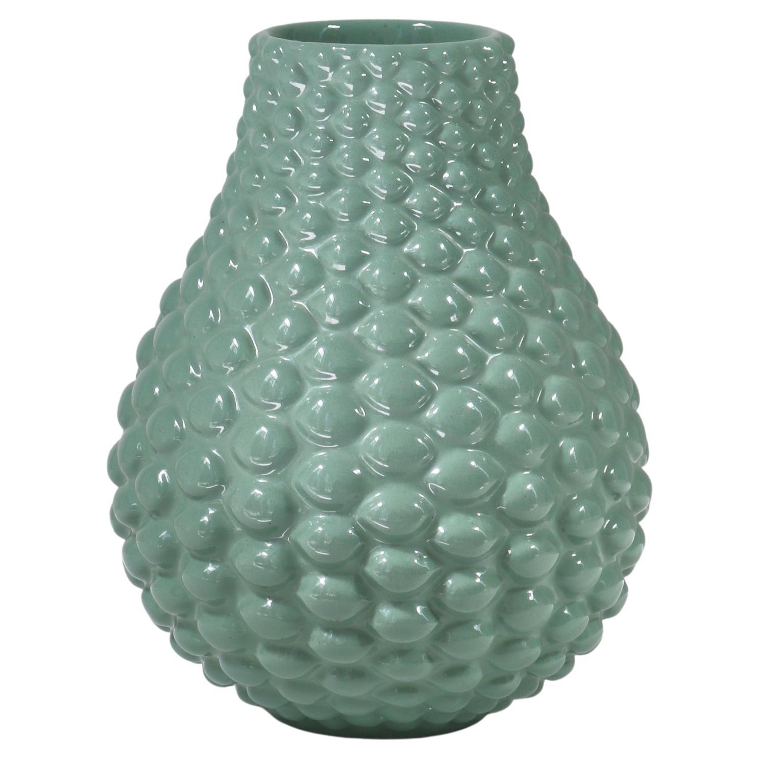 Axel Salto Budded Stoneware Vase Celadon Glazing "Ipsens", Denmark, 1930s