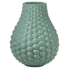 Vintage Axel Salto Budded Stoneware Vase Celadon Glazing "Ipsens", Denmark, 1930s
