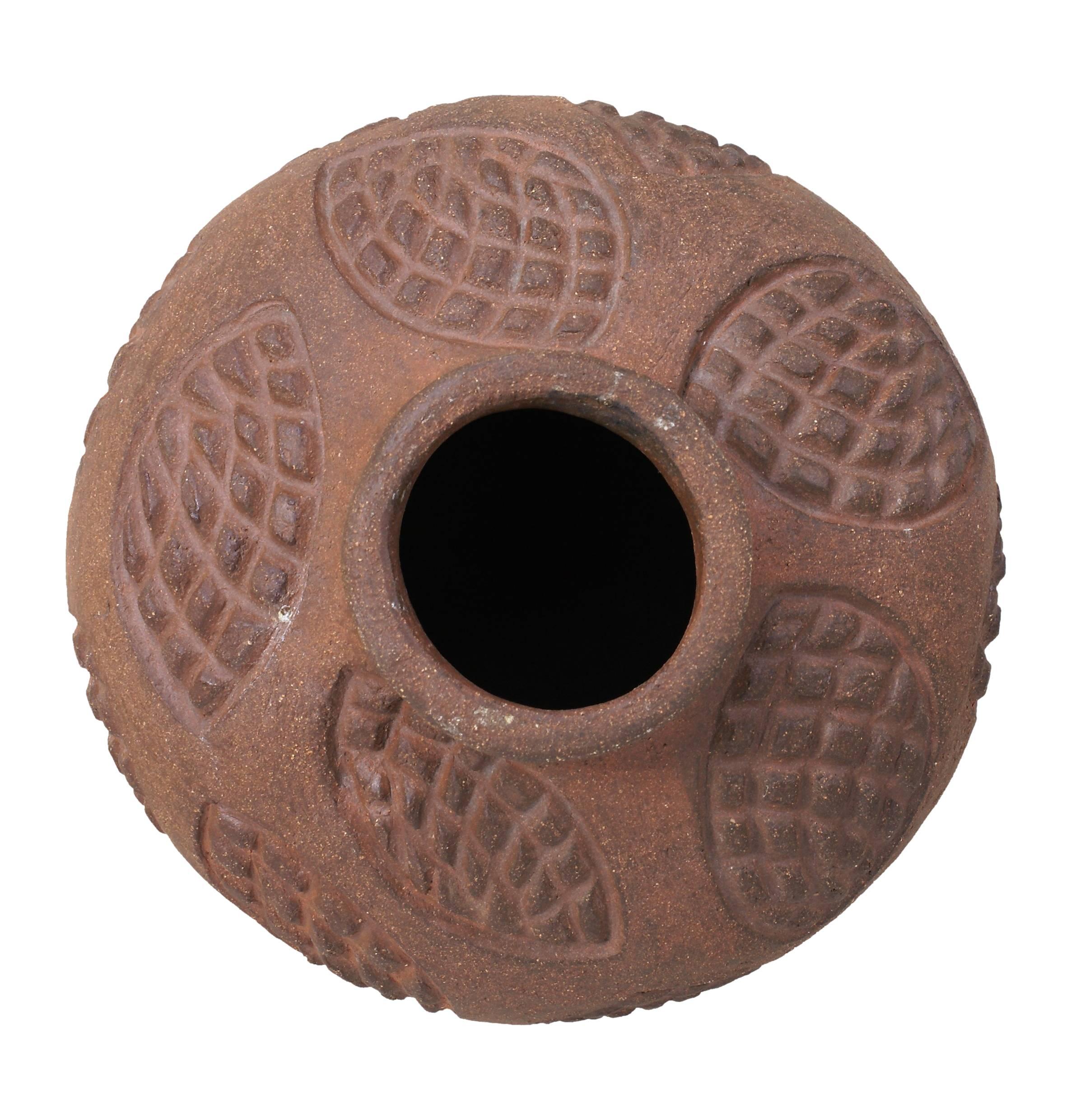 Danish Axel Salto Circular Roche Stoneware Vase for Royal Copenhagen