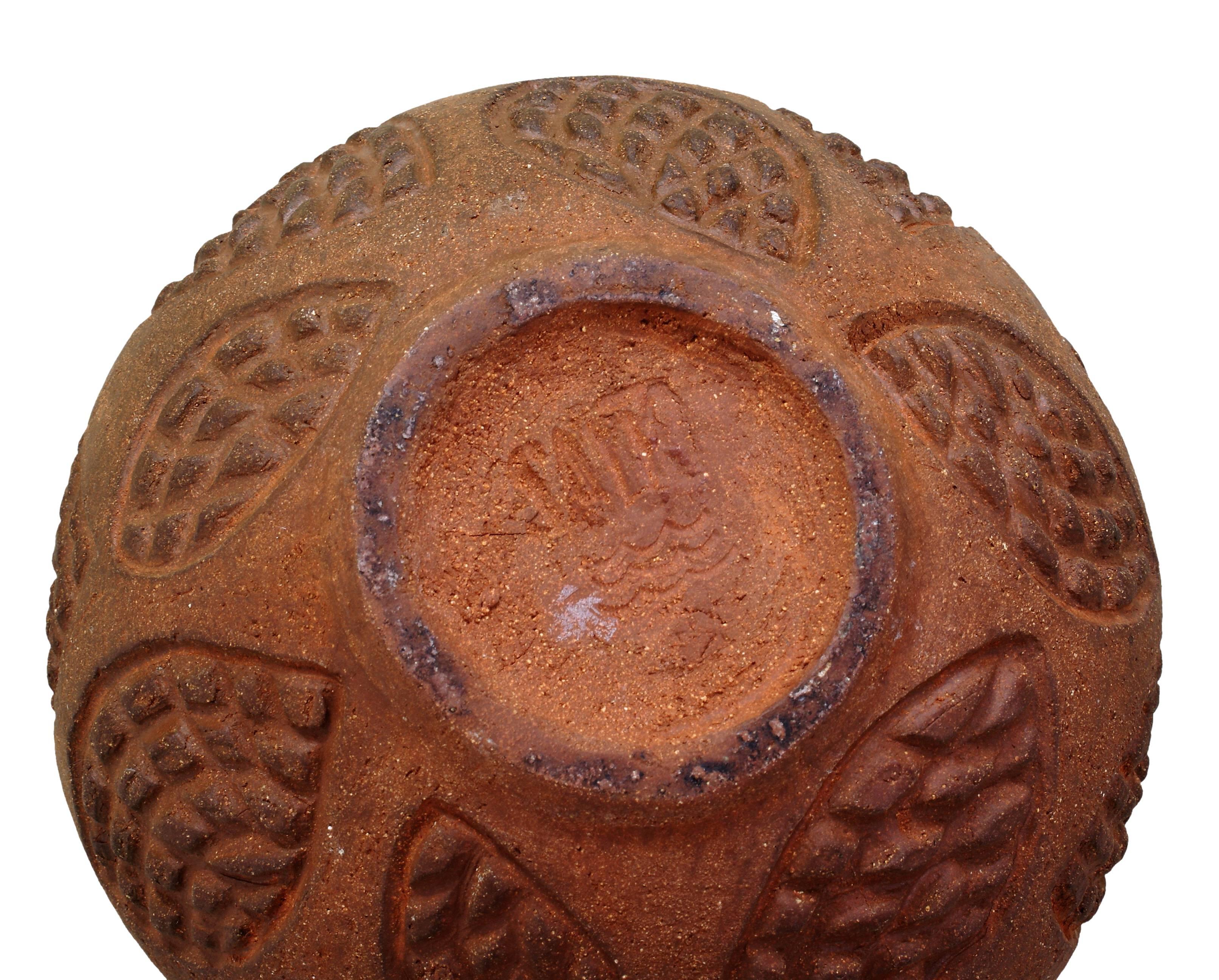 Mid-20th Century Axel Salto Circular Roche Stoneware Vase for Royal Copenhagen