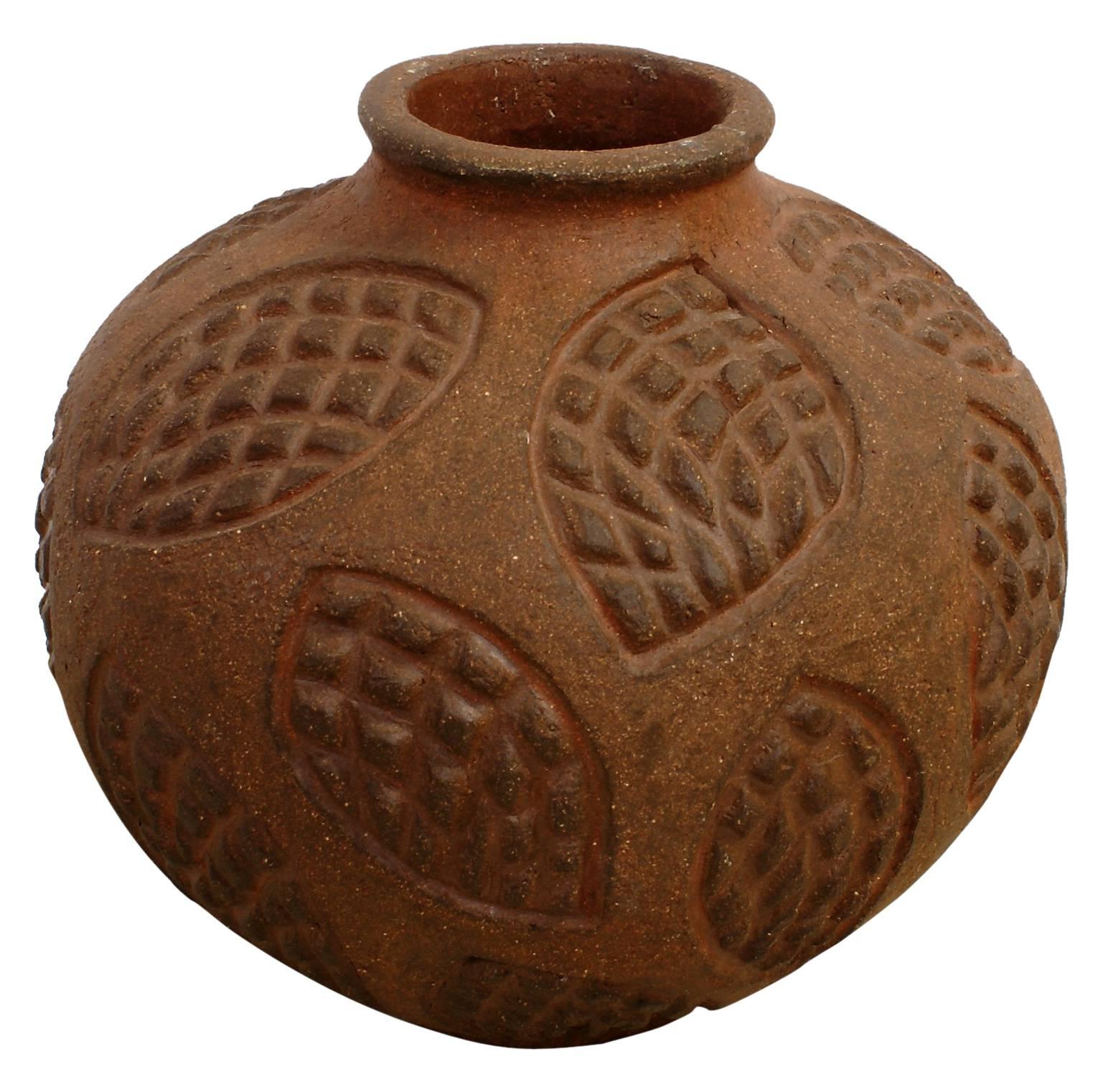 Axel Salto Circular Roche Stoneware Vase for Royal Copenhagen 1