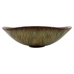 Axel Salto for Royal Copenhagen Bowl of Stoneware in Ribbed Style