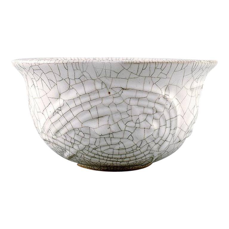 Axel Salto for Royal Copenhagen, Crackled / Craquelé Bowl in Glazed Stoneware