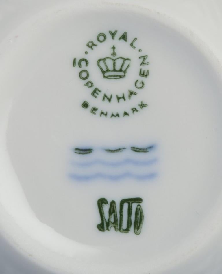Axel Salto für Royal Copenhagen. Vier Paar Kaffeebecher aus weißem Porzellan. im Angebot 2
