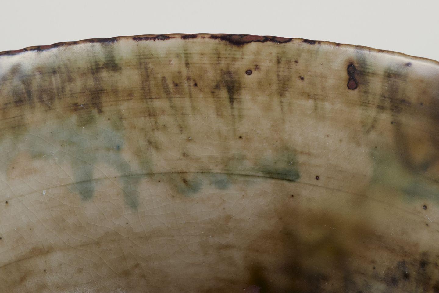 Mid-20th Century Axel Salto for Royal Copenhagen. Impressive large ceramic bowl. Fluted design. For Sale