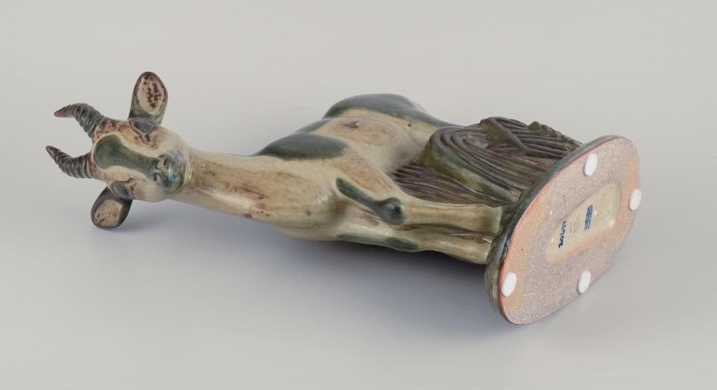 Ceramic Axel Salto for Royal Copenhagen. Large and impressive ceramic sculpture of deer For Sale