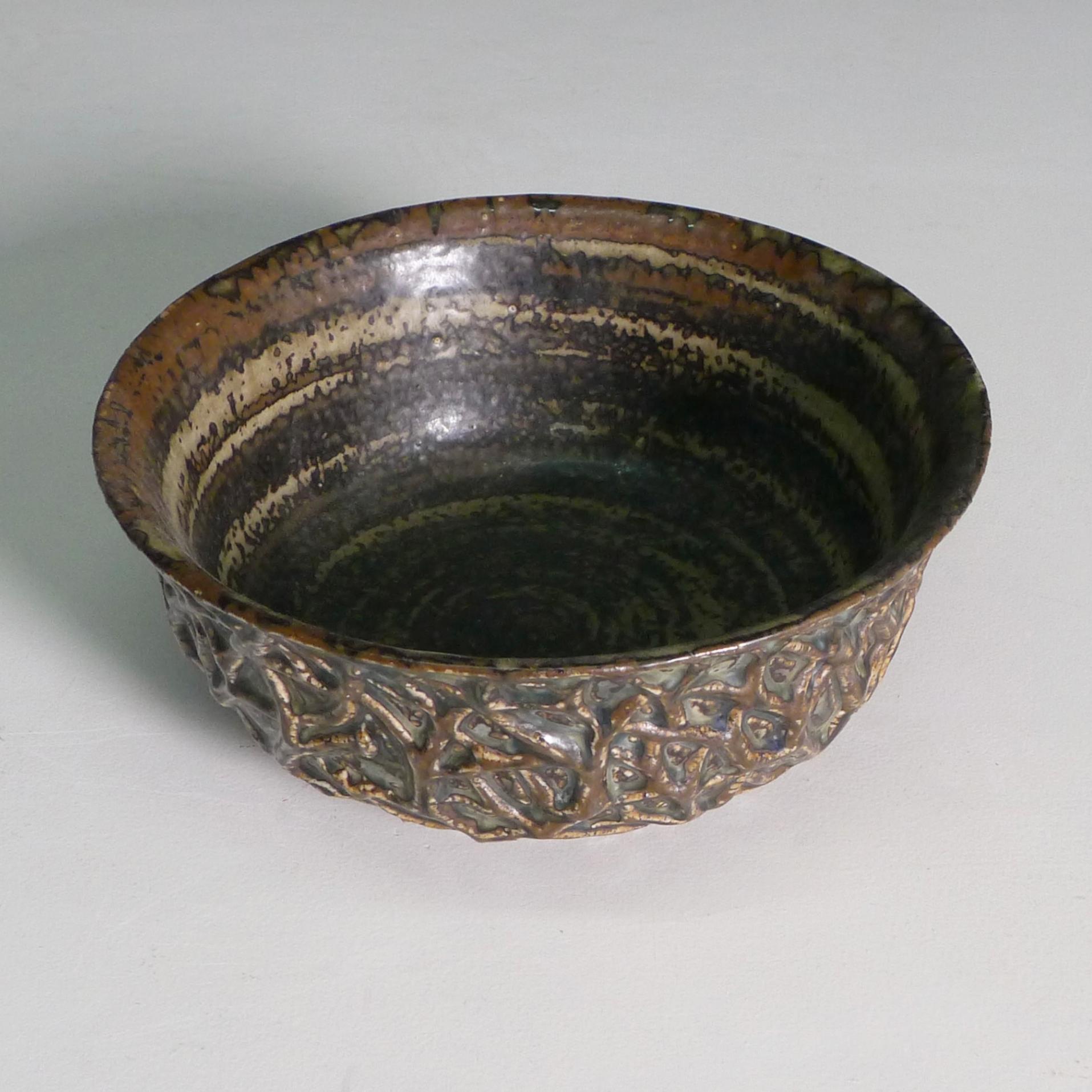 Axel Salto pour Royal Copenhagen, grand bol en céramique, n° 20729, glaçure Sung, 1965 Excellent état - En vente à Wargrave, Berkshire