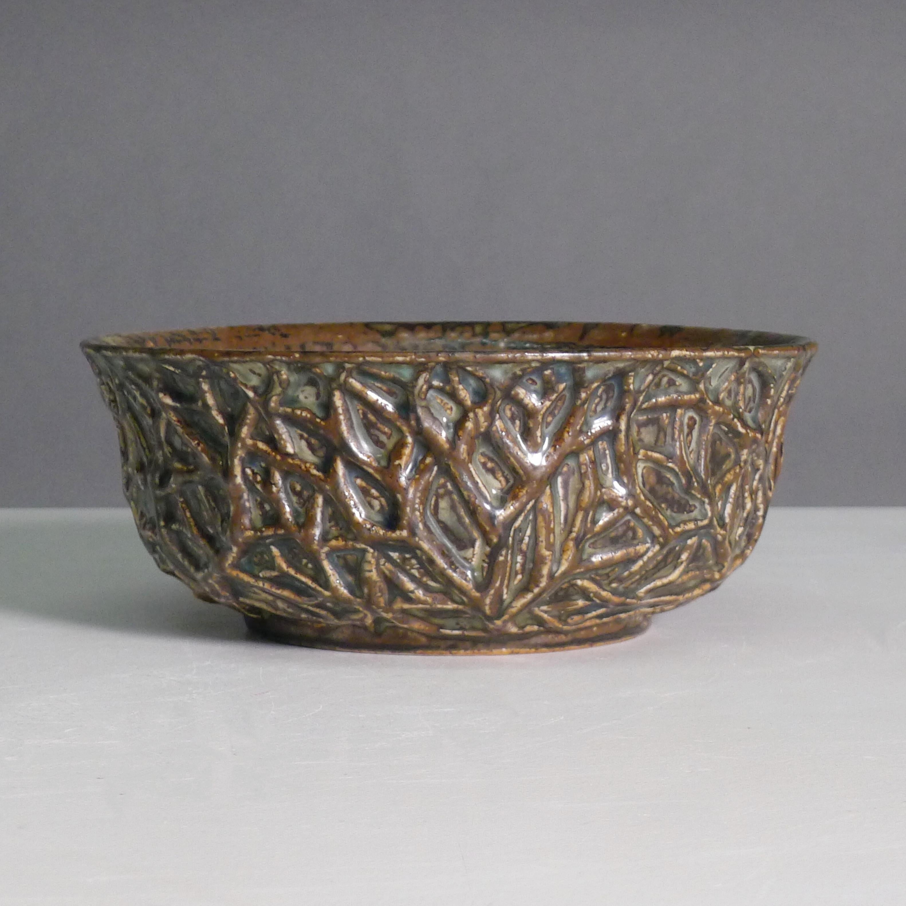 Axel Salto pour Royal Copenhagen, grand bol en céramique, n° 20729, glaçure Sung, 1965 en vente 1