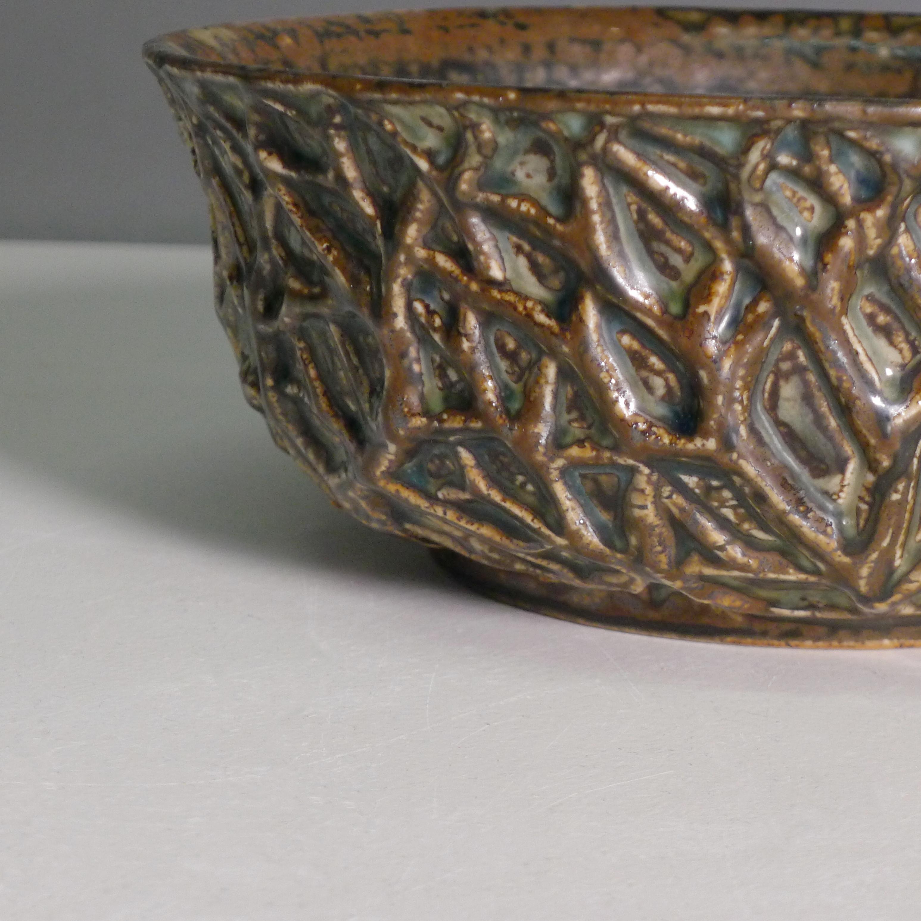 Axel Salto pour Royal Copenhagen, grand bol en céramique, n° 20729, glaçure Sung, 1965 en vente 2