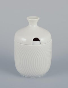 Axel Salto for Royal Copenhagen. Mustard pot and small bowl in porcelain.